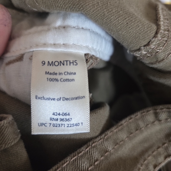 Rare OshKosh B'gosh Khaki Green & Navy Flannel Bear Overalls - Picture 4 of 4